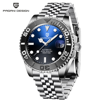 New Sports Men Mechanical Wristwatch Sapphire Luxury Automatic Watch Men Stainless Steel Waterproof Clock