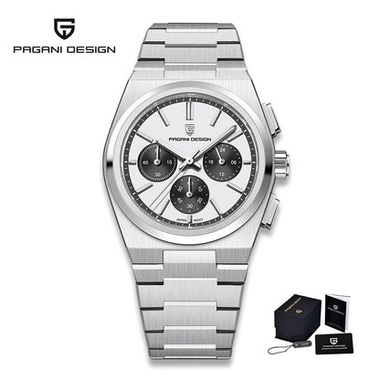 New Classic Men Sport Quartz Watches Sapphire Stainless Steel VK63 Waterproof Clock Relogios Masculinos