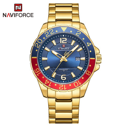 Top Brand Man Quartz Wristwatch Luxury Gold Watch Business Classic Stainless Steel Calendar Clock Waterproof GGBE NO BOX