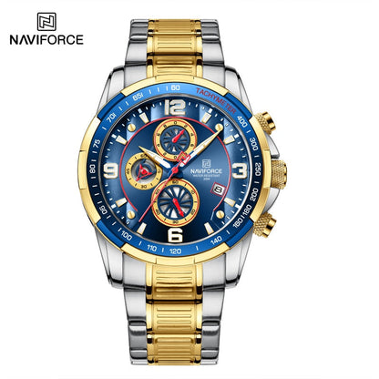 Men Luxury Fashion Design Gold Men Watches Multifunction Luminous Quartz Male Wrist Watch