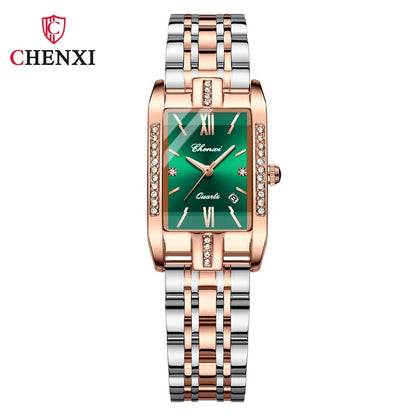 Fashion Woman Watch Luxury Brand Stainless Steel Bracelet Creative Unique Rectangle Watch For Ladies Quality Wristwatch Elegant Green, China