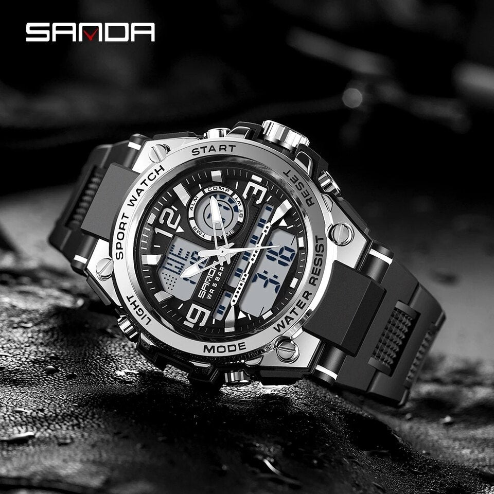 SANDA 739 Sports Men's Watches Top Brand Luxury Military Quartz Watch Men Waterproof S Shock Male Clock relogio masculino 2022