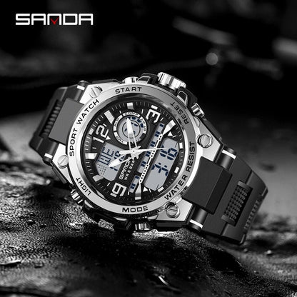 SANDA 739 Sports Men's Watches Top Brand Luxury Military Quartz Watch Men Waterproof S Shock Male Clock relogio masculino 2022