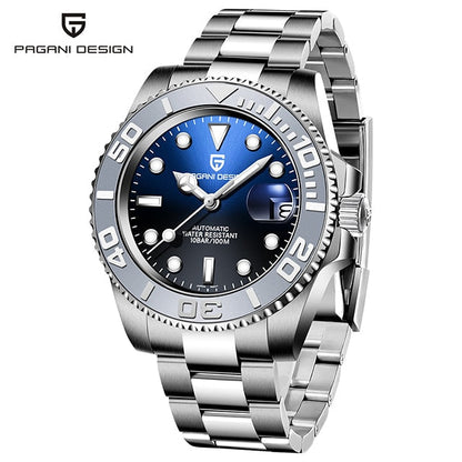 New Sports Men Mechanical Wristwatch Sapphire Luxury Automatic Watch Men Stainless Steel Waterproof Clock