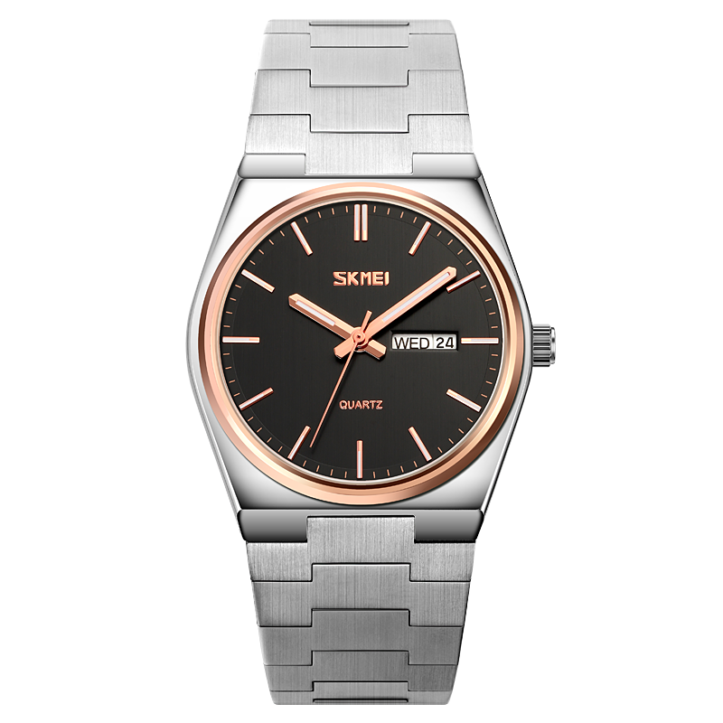 New Casual Quartz Clock Male Full Steel Time Week Date Sports Watch Mens Waterproof Business Wristwatches Man reloj hombre color1