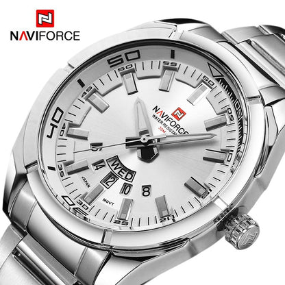 New Men Quartz Watches Full Steel Waterproof Casual Date Sport Military Wrist Watch Relogio Masculino