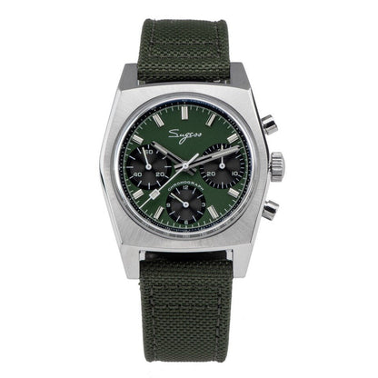 Sugess New 37mm Chronograph Watch of Men Seagull ST1902 Swanneck Movement Waterproof Mechanical Wristwatches Dome Sapphire