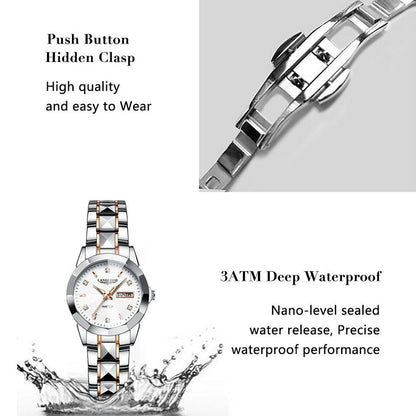 New Exquisite Minimalist Women Watch Luxury Fashion Stain Steel Ladies Waterproof Quartz Wristwatch Rose Gold Female Clock