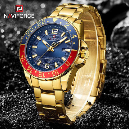 Top Brand Man Quartz Wristwatch Luxury Gold Watch Business Classic Stainless Steel Calendar Clock Waterproof