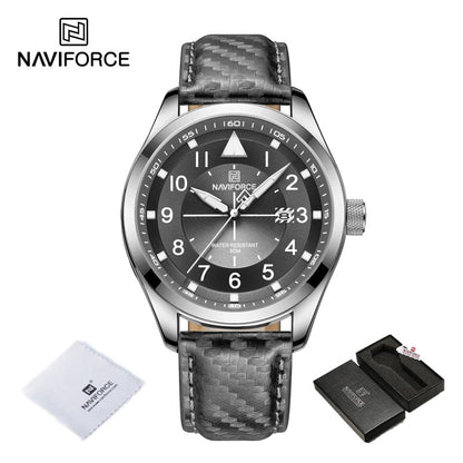 New Men Quartz Watches NAVIFORCE Business Luminous Waterproof Clock Leather Strap Wristwatches for Men Relogio Masculino