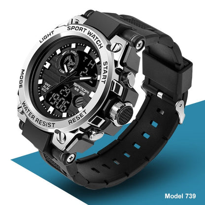 SANDA 739 Sports Men's Watches Top Brand Luxury Military Quartz Watch Men Waterproof S Shock Male Clock relogio masculino 2022