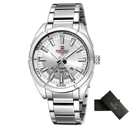 Business Men Quartz Watches 44MM Fashion Stainless Steel 30M Waterproof Date Wrist Chronograph Relogio Masculino