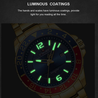 Top Brand Man Quartz Wristwatch Luxury Gold Watch Business Classic Stainless Steel Calendar Clock Waterproof