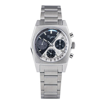 New 37mm Chronograph Watch of Men Seagull ST1902 Swan neck Movement Waterproof Mechanical Wristwatches Dome Sapphire