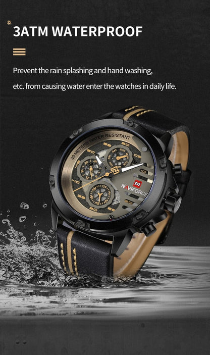 Men Watches Top Brand Luxury Waterproof 24 hour Date Quartz Watch Man Leather Sport Wrist Watch Men Waterproof Clock