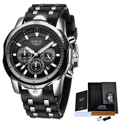 LIGE Fashion Watch for Men Sports Watches Waterproof Quartz Date Clock Military Wrist Watch Watch