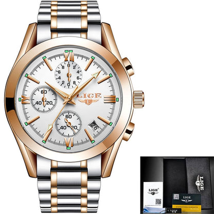 Men Watches Top Brand Luxury Military Quartz Watch Premium Leather Waterproof Sport Chronograph Watch for Men