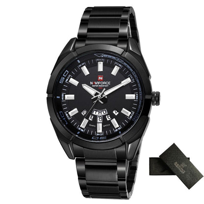 Business Men Quartz Watches 44MM Fashion Stainless Steel 30M Waterproof Date Wrist Chronograph Relogio Masculino