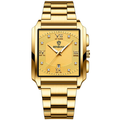 Relogio Masculino Wrist Watches Men Top Brand Luxury Golden Men Watches Gold Big Male Wristwatch Man Square Golden Dial