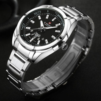 Business Men Quartz Watches 44MM Fashion Stainless Steel 30M Waterproof Date Wrist Chronograph Relogio Masculino