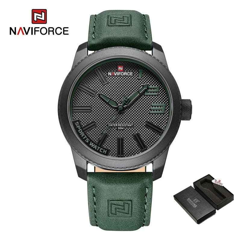 New Quartz Sport Waterproof Clock Fashion Luxury High Quality Male Leather Wrist watch BGNGN-BOX