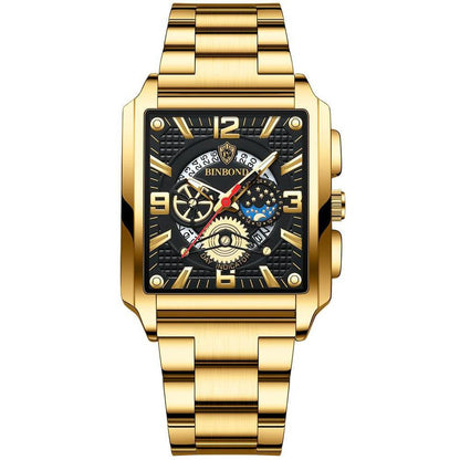 Relogio Masculino Wrist Watches Men Top Brand Luxury Golden Men Watches Gold Big Male Wristwatch Man Square Golden Dial