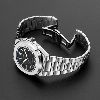 Men With Calendar Luminous Waterproof Steel Band Quartz Watch Nautilus Simple Sports Business Clock Relogio Masculino