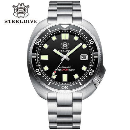 New Men SD1970 SteelDive Mechanical Watch Brand 44MM Men NH35 Dive Watch with Ceramic Bezel Watch