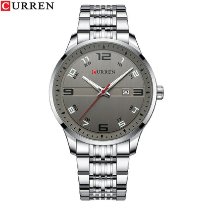New Business Men Luxury Watches Stainless Steel Quartz Wrsit watches Male Auto Date Clock with Luminous Hands
