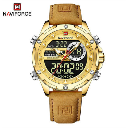 Luxury Brand Original Watches For Men Casual Sports Chronograph Alarm Quartz Wrist Watch Leather Waterproof Clock 9163