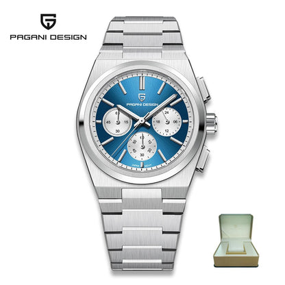 New Classic Men Sport Quartz Watches Sapphire Stainless Steel VK63 Waterproof Clock Relogios Masculinos