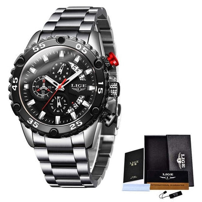 Relogio Masculino LIGE  Luminous Men Watch Sport Army Men Watches Waterproof Quartz Clock Man Chronograph  Military WristWatch