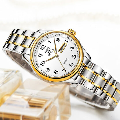 Luxury Quartz Watch for Women Elegant Stainless Steel Watch Luminous Waterproof Wristwatch Ladies Dress Watch