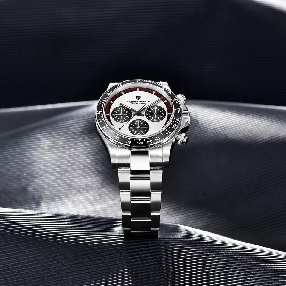 PAGANI DESIGN New Classic Men Quartz Watch Ceramic Bezel  Stainless Steel Waterproof Clock Luxury Sapphire Glass Chronograph