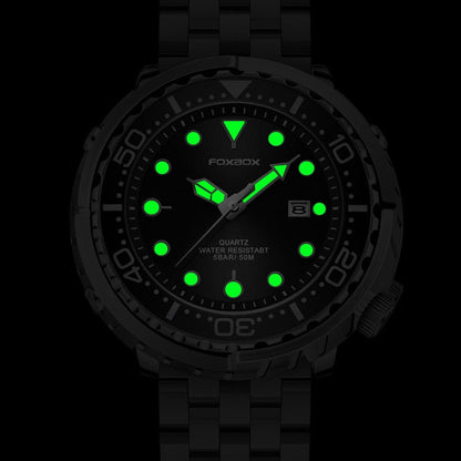 New Men Watches 5ATM Sports Waterproof Quartz Wristwatch Luminous Clock with Steel Bezel Watch for Men Relogio Masculino+Box
