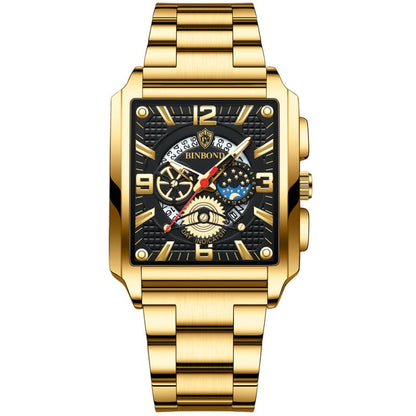 Relogio Masculino Wrist Watches Men Top Brand Luxury Golden Men Watches Gold Big Male Wristwatch Man Square Golden Dial