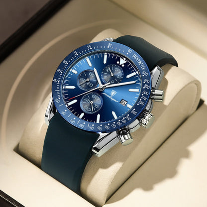 Casual Sport Watch Top Brand Creative Chronograph Silicone Strap Date Luminous Waterproof Men Watches Male Clock