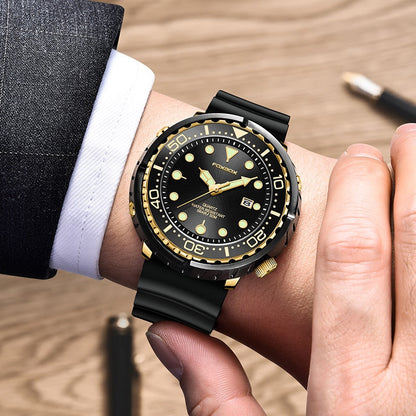 New Watch For Men Fashion Silicone belt Chronograph Sport Wristwatch 50M Waterproof Luminous Dive Male Clocks