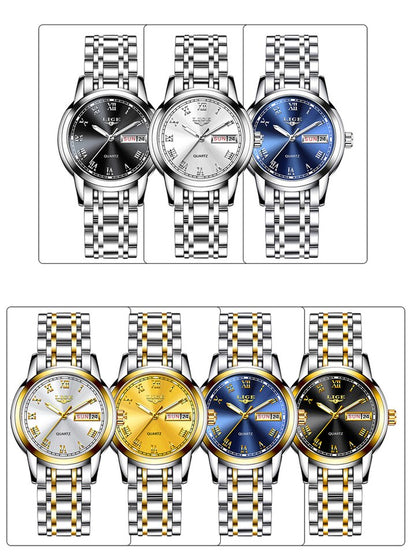 LIGE Women Watches Luxury Stainless Steel Watch for Women Fashion Casual Women Bracelet Watches Waterproof Ladies Wristwatches