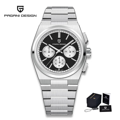 New Classic Men Sport Quartz Watches Sapphire Stainless Steel VK63 Waterproof Clock Relogios Masculinos