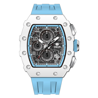 Men Luxury Brand Tonneau Design Waterproof Clock Stainless Steel Wristwatch Sport Chronograph Square Mens Watch