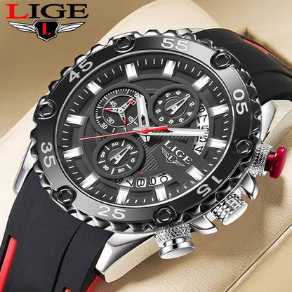 Relogio Masculino LIGE  Luminous Men Watch Sport Army Men Watches Waterproof Quartz Clock Man Chronograph  Military WristWatch