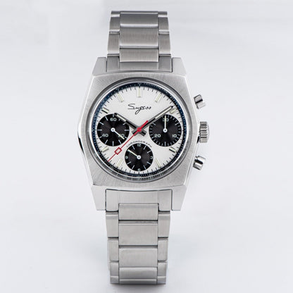 New 37mm Chronograph Watch of Men Seagull ST1902 Swan neck Movement Waterproof Mechanical Wristwatches Dome Sapphire