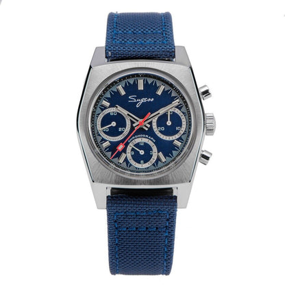 Sugess New 37mm Chronograph Watch of Men Seagull ST1902 Swanneck Movement Waterproof Mechanical Wristwatches Dome Sapphire