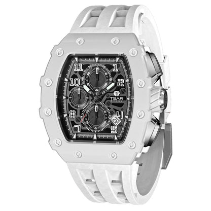 Men Watch Top Brand Luxury Tonneau Clock 50M Waterproof Stainless Steel Wristwatch Sport Chronograph Watch for Men