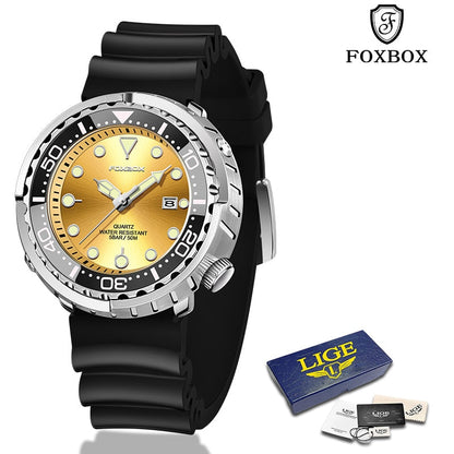New Watch For Men Fashion Silicone belt Chronograph Sport Wristwatch 50M Waterproof Luminous Dive Male Clocks