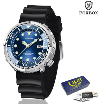 New Watch For Men Fashion Silicone belt Chronograph Sport Wristwatch 50M Waterproof Luminous Dive Male Clocks
