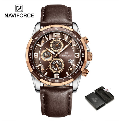 Luxury NAVIFORCE 100% Original Fashion Watch For Men Multifunction Sport Waterproof Man Quartz Wrist Watches Clock RGCEDBN-BOX