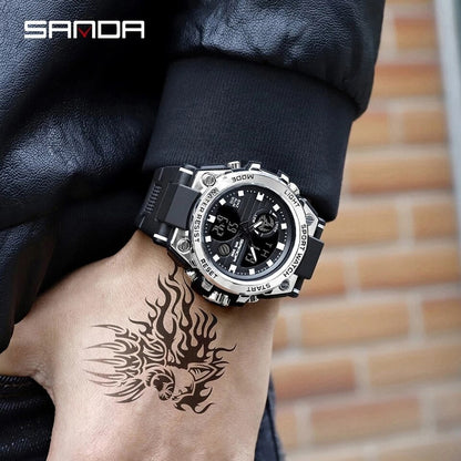 SANDA 739 Sports Men's Watches Top Brand Luxury Military Quartz Watch Men Waterproof S Shock Male Clock relogio masculino 2022