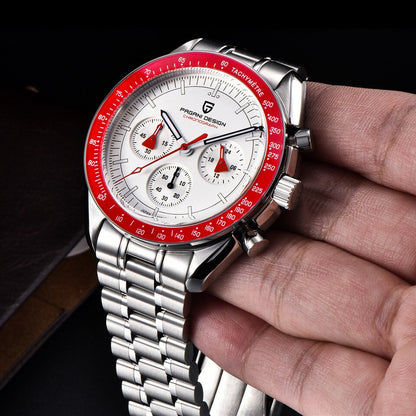 Men Watches 100M Waterproof Date Speed Chronograph Quartz VK63 AR Sapphire mirror Full Steel Watch